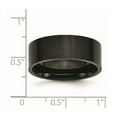thumbnail image 2 of Stainless Steel 8mm Black Ip Plated Brushed Flat Band Ring Size 7.5 Ring for Women and Men, 2 of 2