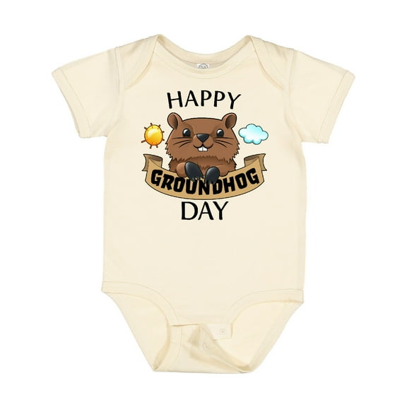 Inktastic Happy Groundhog Day Cute Boys or Girls Baby Bodysuit