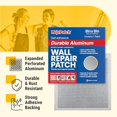 thumbnail image 4 of 4 in. x 4 in. Aluminum Self-Adhesive Wall Repair Patch (3-Pack) – Expanded Perforated Rust-Resistant Aluminum with Strong Adhesive Backing for Interior Wall Repairs, 4 of 6