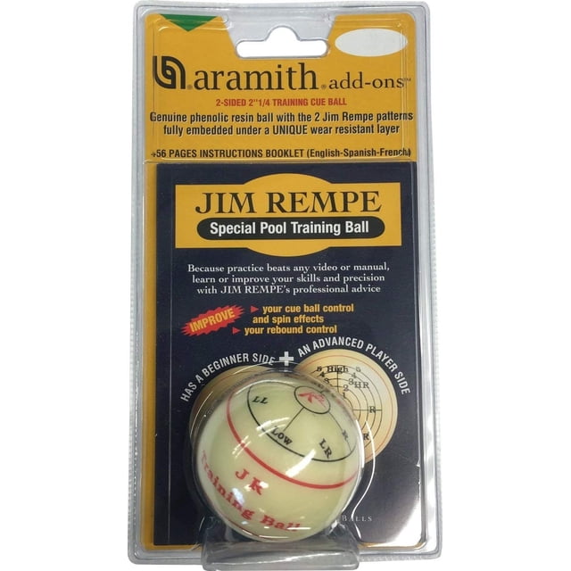 Taco de entrenamiento Aramith Jim Rempe para billar, 57 mm