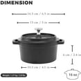 thumbnail image 3 of Mini Cocotte 16 oz Mini Dutch Oven 0.5 qt. Cast Iron Garlic Roaster for Oven Garlic Confit Pot Ramekins with Lids Oven Safe Set of 2, Black, 3 of 6
