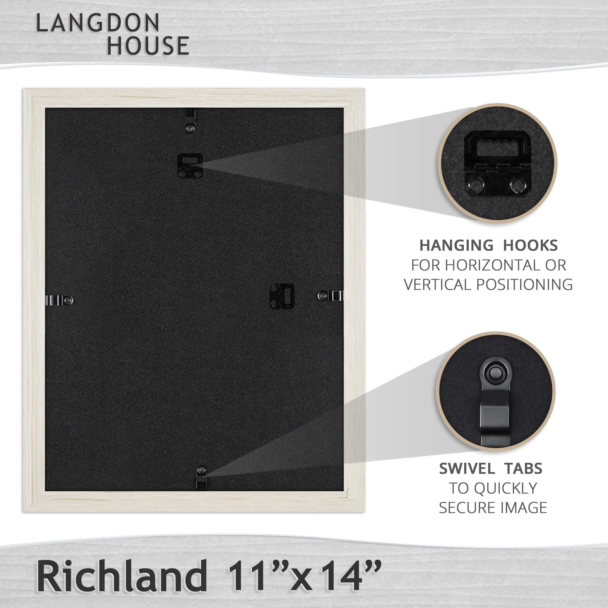 Langdon House 11x14 Almond White Collage Frames w/ Mat for 5 - 4x6 Photos, Contemporary Farmhouse Style, 6 Pack, Richland Collection (US Company)