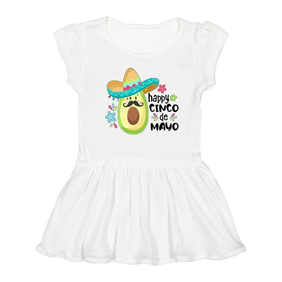 Inktastic Happy Cinco De Mayo Avocado in Sombrero Girls Toddler Dress