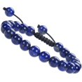 thumbnail image 1 of Natural Healing Power Gemstone Crystal Beads Unisex Adjustable Macrame Bracelets 8mm,Lapis, 1 of 4