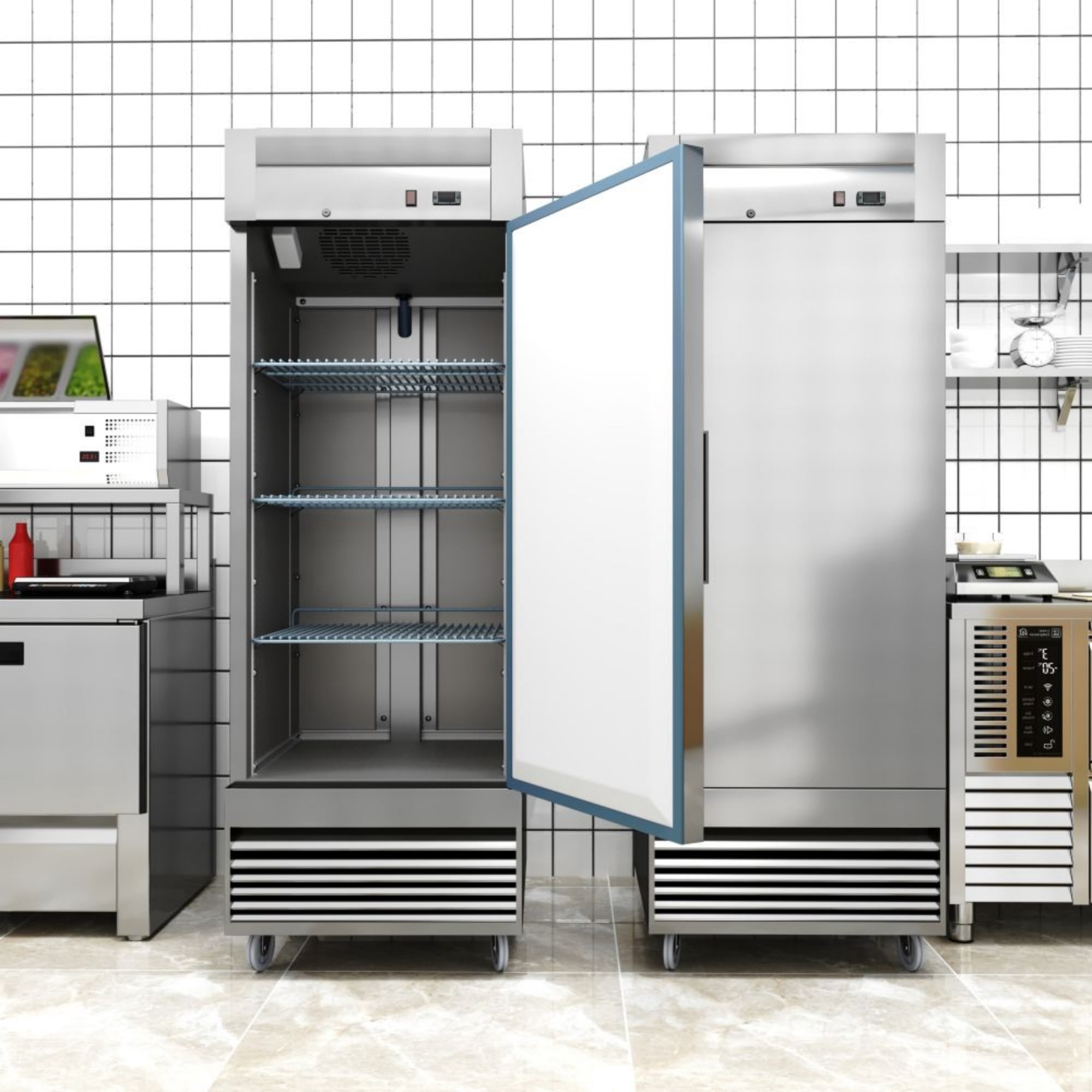 Commercial Reach-In Upright Refrigerator, 27 1/2 inch, 19 cu. ft, Stainless Steel exterior, Cooler Depot.