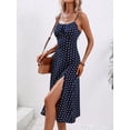thumbnail image 4 of AURA Women Floral Spaghetti Strap Summer Dress Split Midi Sexy Vacation Dress, 4 of 7
