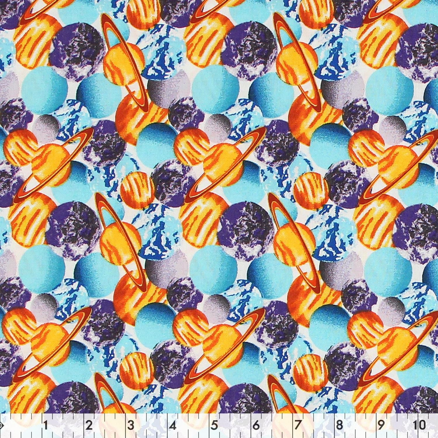 Fabric Creations Galaxy Saturn Cotton Fabric by the Metre 107 cm (42")