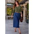 thumbnail image 3 of Roaman's Women's Plus Size Drop Needle Henley Lightweight Sweater Knit, 3 of 5