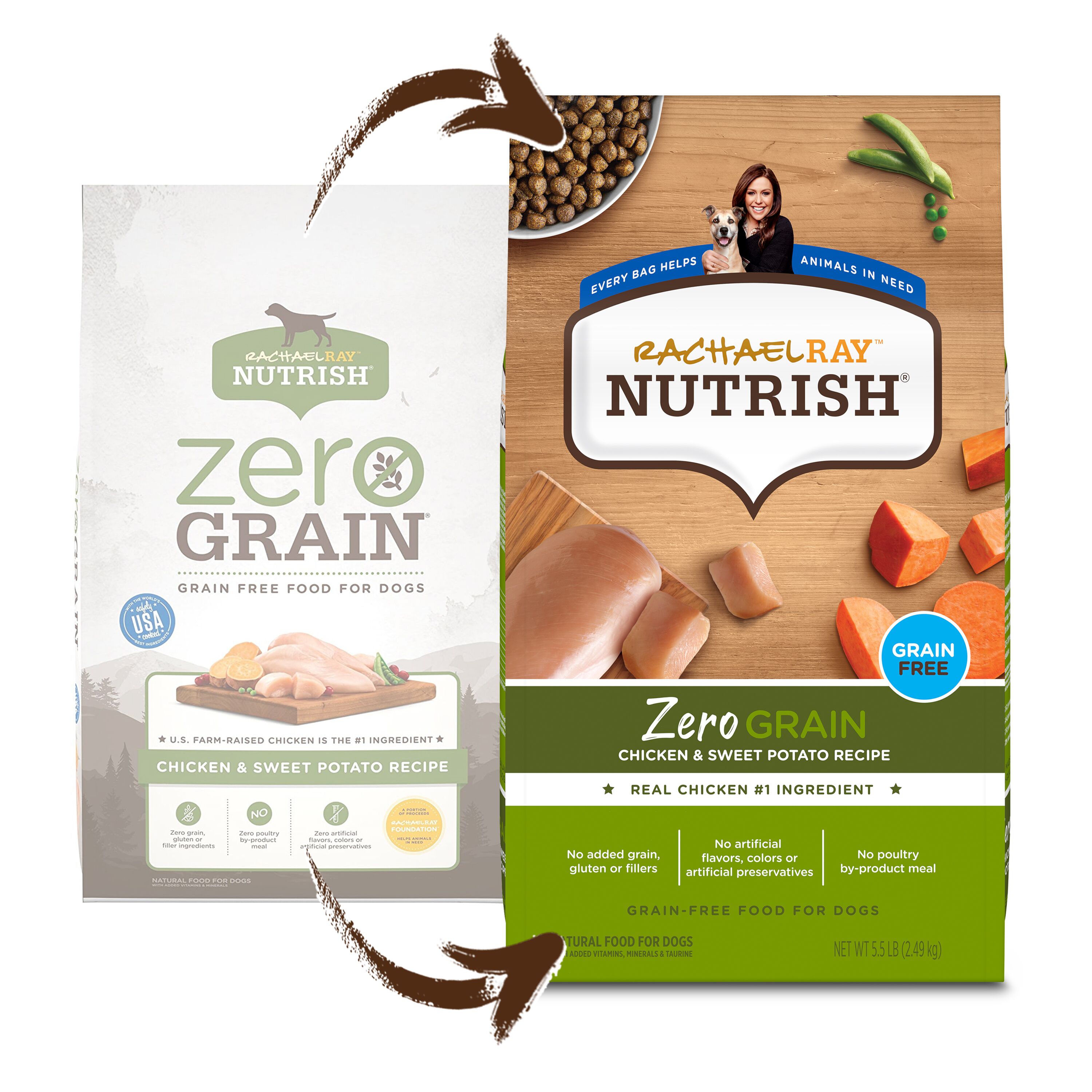 Rachael Ray Nutrish Zero Grain Chicken & Sweet Potato Recipe, Dry Dog Food, 6lb Bag