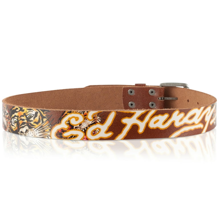 Ed Hardy ベルト Ed Hardy Men's Panther Print Red Belt With Rivet Studs | eBay