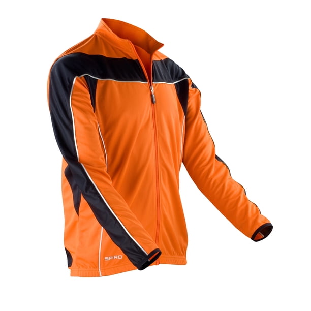 Spiro - Top deportes / ciclismo manga larga Modelo Bikewear hombre caballero (Naranja/Negro)