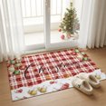 thumbnail image 6 of Merry Christmas Washable Area Rug 2 x 3 ft Winter Baubles Snowflakes Red Buffalo Plaid Backdrop Soft Non‑Slip Rugs Stain Repellent Indoor Mats for Front Door, Narrow Hallway, Kitchen Doorway, Bedside, 6 of 9