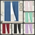 thumbnail image 2 of 2pc light blocking window curtain panel  microfiber mate blackout solid, 2 of 2