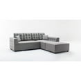 thumbnail image 2 of Ordell Light Gray Linen Fabric Sectional Sofa with Right Facing Chaise Ottoman and Pillows, 2 of 6