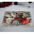 thumbnail image 2 of PKQWTM Children Building Snowman Merry Christmas Kitchen Dining Table Mats Placemats Size 12x18 Inches, Set of 2 Pieces, 2 of 2