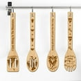 thumbnail image 5 of 6Pcs Camping Bamboo Cooking Utensils Wooden Engraved Cooking Spoons Set RV Campfire Carving Kitchen Bamboo Spatula Set Wood Cooking Spoon, 5 of 7