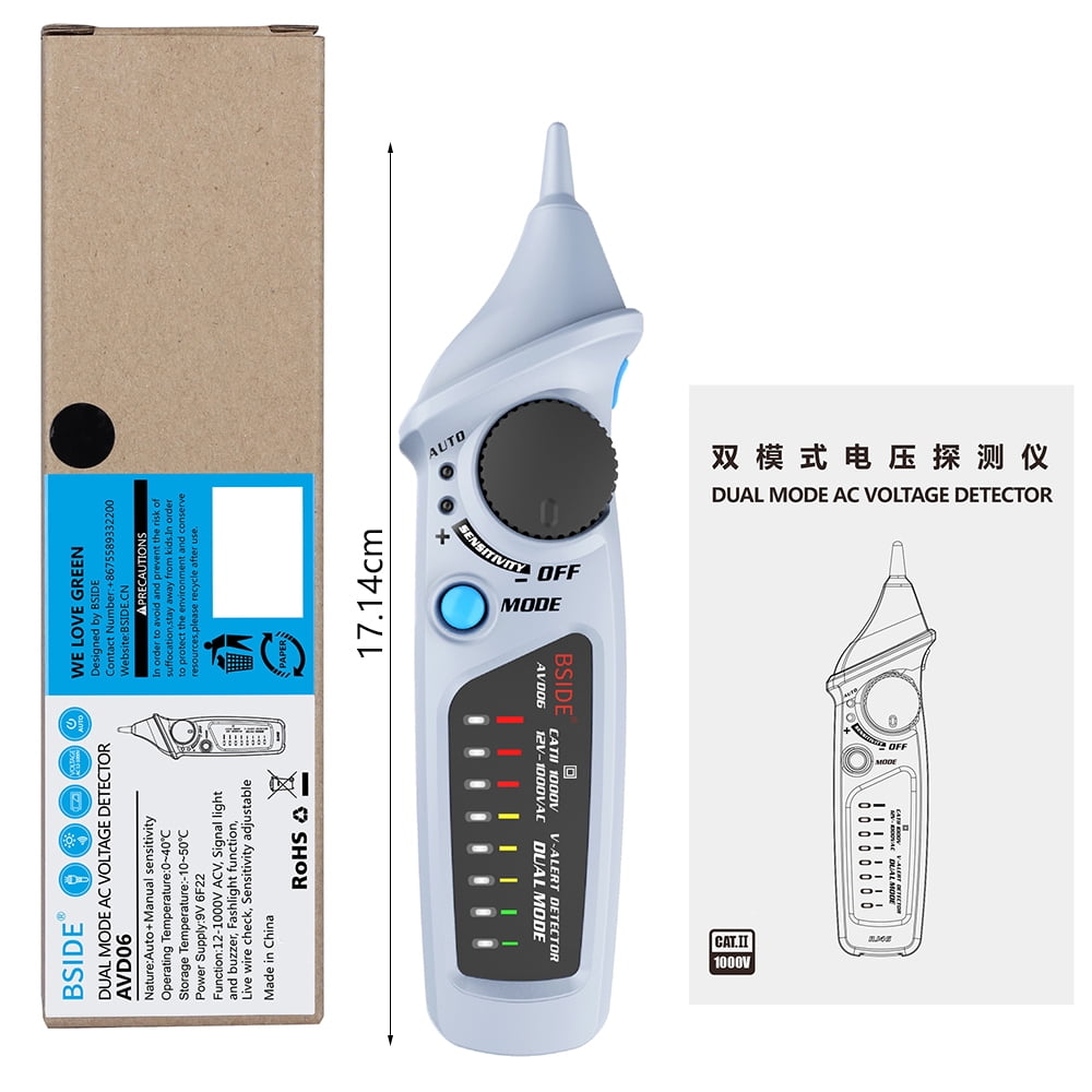 Non-contact Voltage Detector AC 12-1000V Live Wire Check Sensitivity Adjustable Non-contact Voltage Detector AC 12-1000V Live Wire Check Sensitivity Adjustable