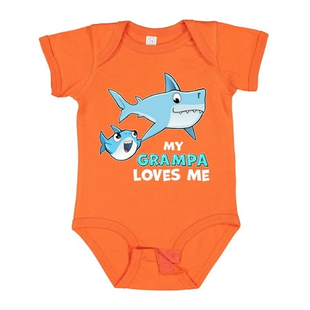 

Inktastic My Grampa Loves Me with Cute Sharks Boys or Girls Baby Bodysuit