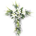 thumbnail image 6 of Herrnalise Easter Cross Wreath Artificial Lilies Spring Wreath for Front Door White Lily Flower Garland Home Window Wall Decoration, 6 of 7