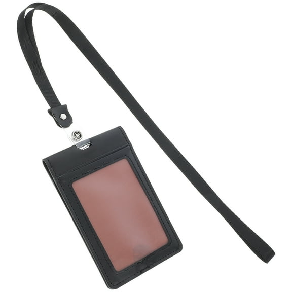 TEHAUX Black Pu Badge Holder 1Pack With Water Resistant For Professionals