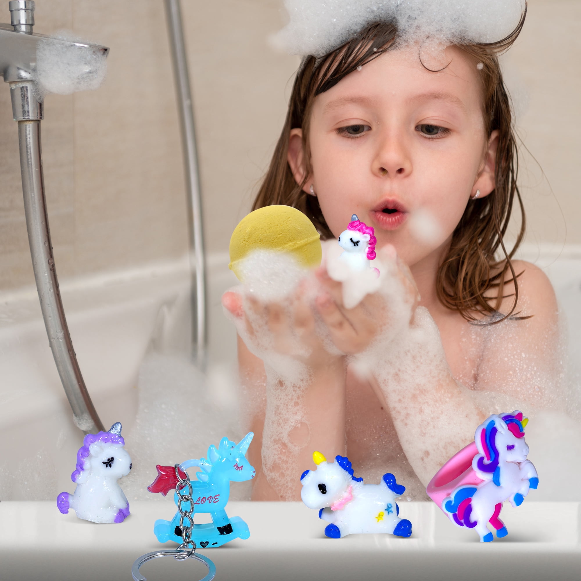 Bath Bombs for Kids with Surprise Inside Cute Unicorn Toys Handmade in USA Natural and Safe by Relaxcation