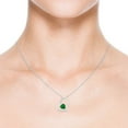thumbnail image 4 of ANGARA Natural Emerald and Diamond Tilted Heart Pendant in 925 Sterling Silver for Women (Size-6mm) | May Birthstone, Birthday, Anniversary, Jewelry Gift for Women | Natural Emerald Necklace, 4 of 8