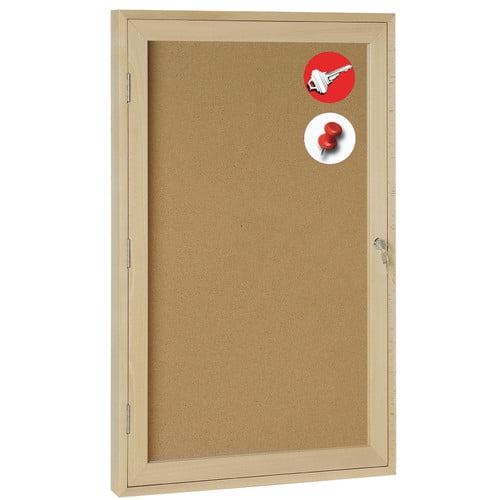 Mastervision Display Case Enclosed Wall Mounted Bulletin Board