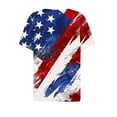 thumbnail image 5 of Qetyuw Women's Independence Day Shirts Summer Patriotic American Flag Print Tshirts Tunic Short Sleeve Tees Comfortable V Neck Buttons Blouses Tops Blouses for Women Dressy Casual, 5 of 5
