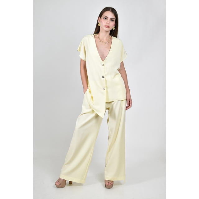 Conjunto asimetrico con botones Roman Fashion /Juvenil, 776 (Amarillo) amarillo M
