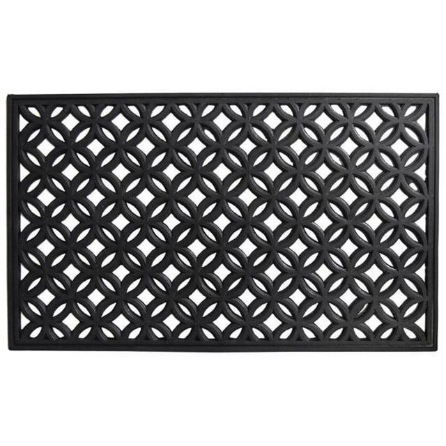 Calloway Mills 103581830 18 x 30 in. Circles Rubber Rectangular Doormat, Black