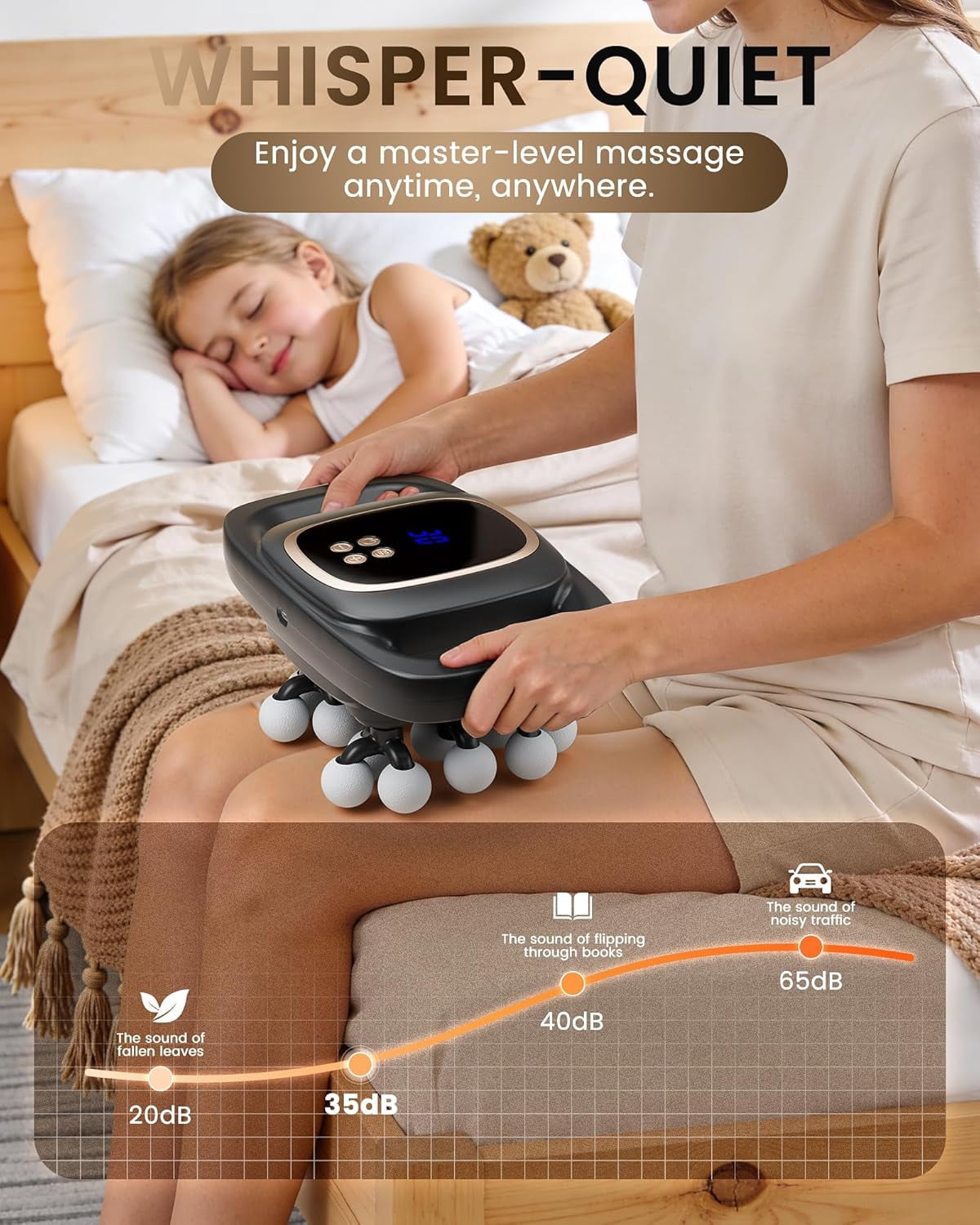 16 Head Massage Gun Deep Tissue, Back Massager with 3 Modes & 30 Intensity Levels, Professional Percussion Muscle Gun for Legs, Back Ideal for Home, Gym and Office Use, Grey