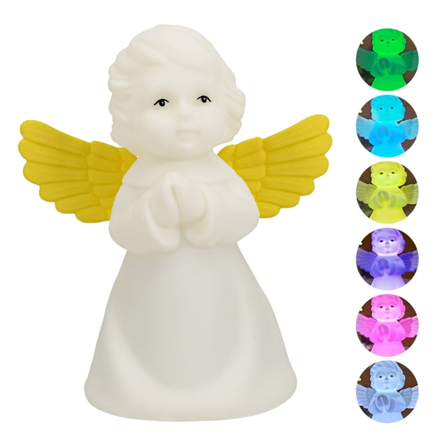 Silicona Angel Night Light Regulable USB 3.7V 1200mAh Lámpara de escritorio Regalo para niños (A) Ehuebsd Para estrenar