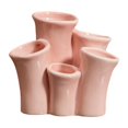 thumbnail image 1 of Organizador multifuncional de cerámica coral, versátil y decorativo para brochas de maquillaje. Rosa, 1 of 9