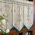 thumbnail image 4 of Rustic Boho Curtain Valance for Cafe Kitchen Window Handmade Crochet Curtain Tiers Farmhouse Room Divider, 4 of 6