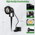 thumbnail image 4 of Romwish Outdoor Landscape Spotlights 12W, 120V Plug-in LED Lighting, 1200LM IP65 Waterproof, Adjustable Spot Lights for Yard, Garden, Tree & Driveway, 3000K Warm White, 2Pack, 4 of 5