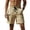 B_ Khaki, variant on Mens Outdoor Shorts, Color Block Zipper Contrast Side Pockets, Drawstring Waist for Light Outdoor Leisure Activities Yellow M