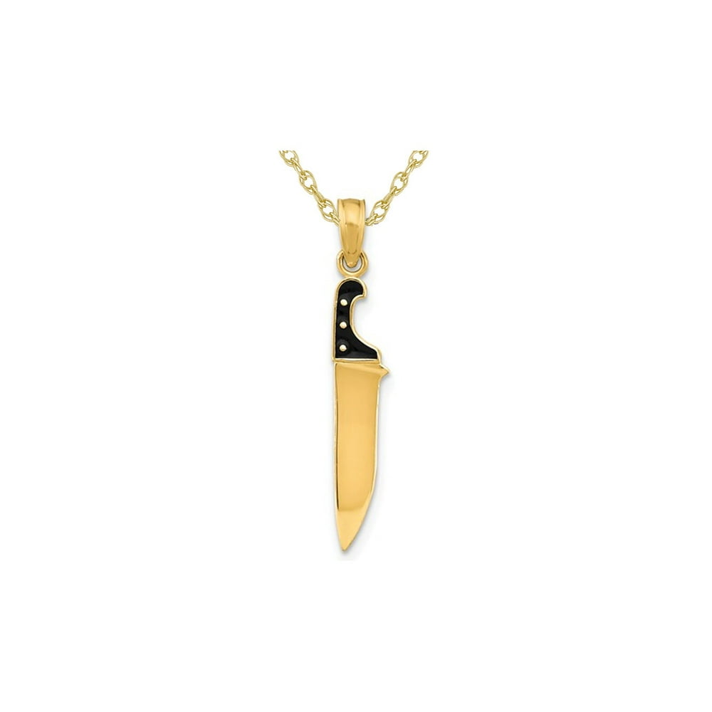 Gem And Harmony 14K Yellow Gold Butcher Knife Charm Pendant Necklace
