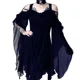thumbnail image 4 of Vestido Medieval renacentista Retro, vestido de noche gótico, fiesta Rave, Halloween, Carnaval, Pirata, bruja, Horror, disfraz de Cosplay, 4 of 5