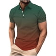 thumbnail image 3 of Vetsdori Mens Polo Shirts Short Sleeve Work Pullover Summer Gradient Casual Collar Tops for Men Graphic, 3 of 6