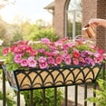 thumbnail image 3 of 30 Inch Railing Planter Box Window Boxes Planters - 2 Pack Deck Railing Planter Boxes with Adjustable Brackets Coco Liners Balcony Planters Railing Hanging for Window Flower Boxes Outdoor Garden, 3 of 12