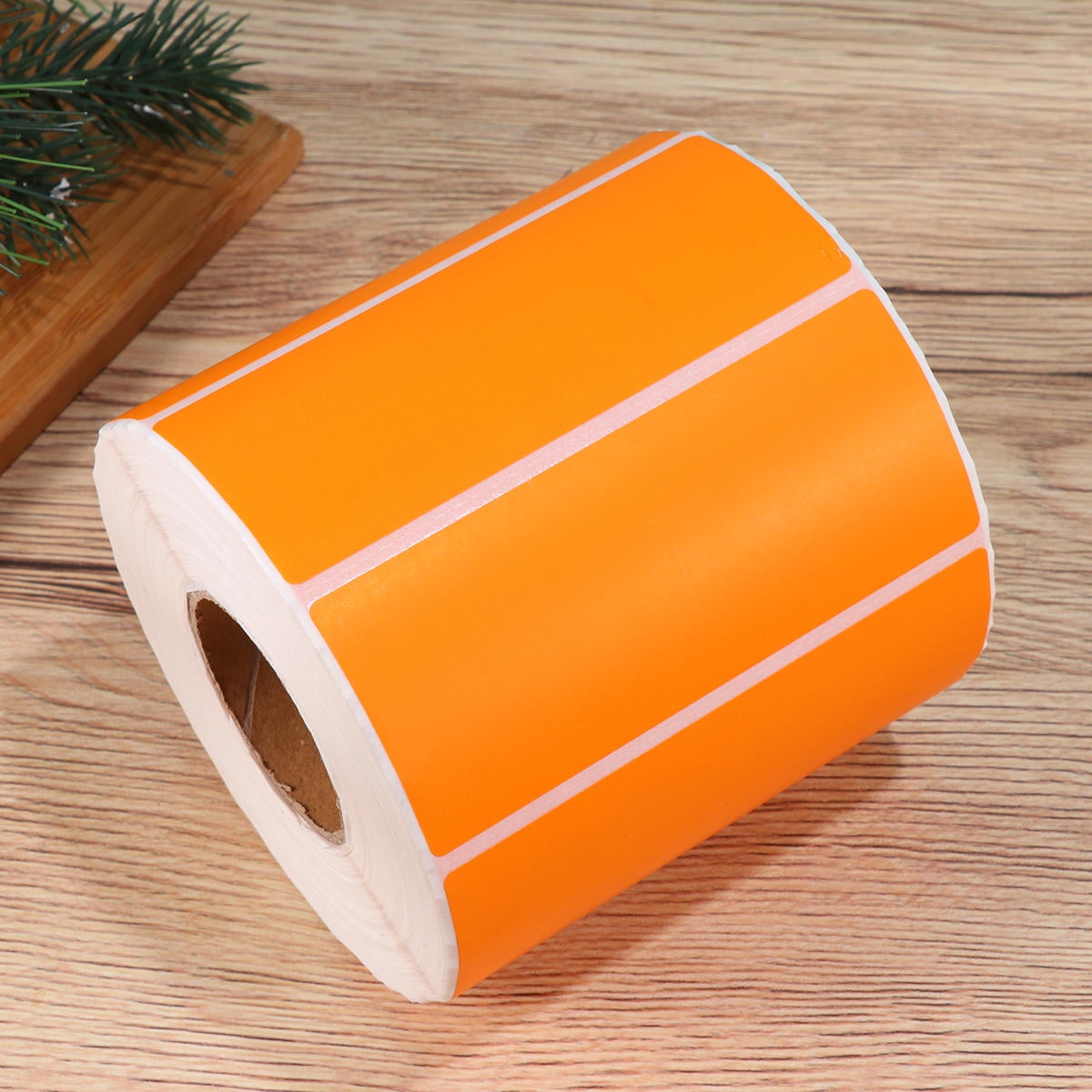 TABLZONE 1000Pcs Orange Paper Label Stickers Adhesive for Office and Home Use