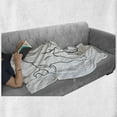thumbnail image 6 of Zodiac Taurus Soft Flannel Fleece Throw Blanket, Hand Drawn Style Bull Outline with Horoscope Sign Monochrome Design, Cozy Plush for Indoor and Outdoor Use, 50" x 70", Black and White, by Ambesonne, 6 of 6