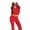 red, variant on Women Leopard Print Hoodie Cardigan and High Waisted Skinny Pants Set