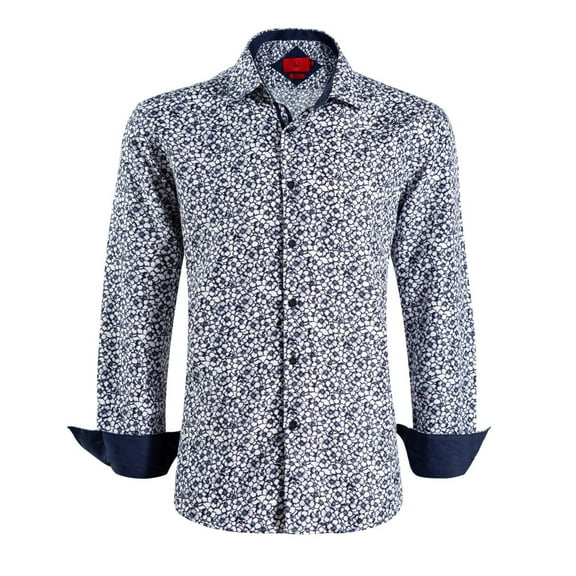Elie Balleh White Boy's Slim Fit Floral Dress Button-Down Shirt