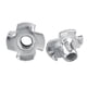 thumbnail image 1 of Metal Steel T Nut Four pronged Tee Nuts Woodworking Tools Part (M4x50pcs), 1 of 1