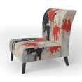 thumbnail image 3 of Designart "modern Duality II" Orange Abstract Collages Upholstered Accent Chair - Modern Arm Chair For Bedroom, 3 of 7