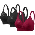 thumbnail image 2 of 3 PC Women's Push Up Wireless Bra Comfort Support No Underwire Bras Comfortable Wire Free Bralette Everyday Underwear, 2 of 9