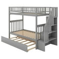 thumbnail image 6 of Twin over Twin Bunk Bed with Trundle and Storage, Gray, 6 of 10