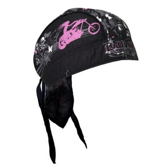 Hot Leathers Authentic Bikers Premium Headwraps, LADY RIDER STUD - High Quality Micro-Fiber & Mesh Lining HEADWRAP