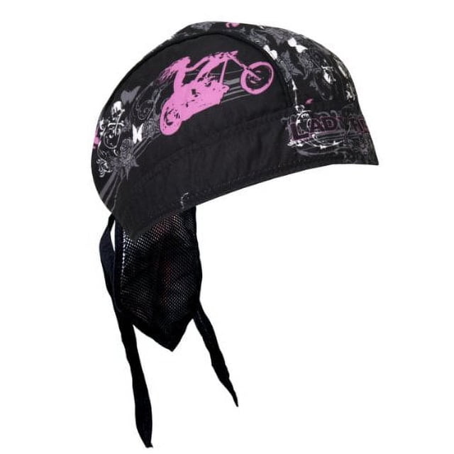Hot Leathers Authentic Bikers Premium Headwraps, LADY RIDER STUD - High Quality Micro-Fiber & Mesh Lining HEADWRAP